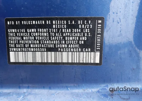 2024 Volkswagen Jetta Sel from USA, damaged, VIN 3VWGM7BU7RM005389